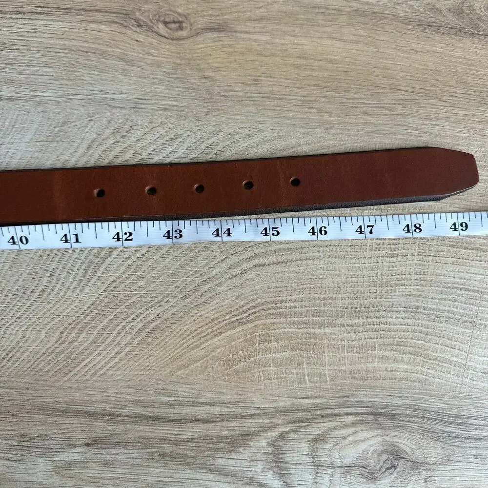 Gap Men's Leather Belt Brown Cognac Gold Tone 42
